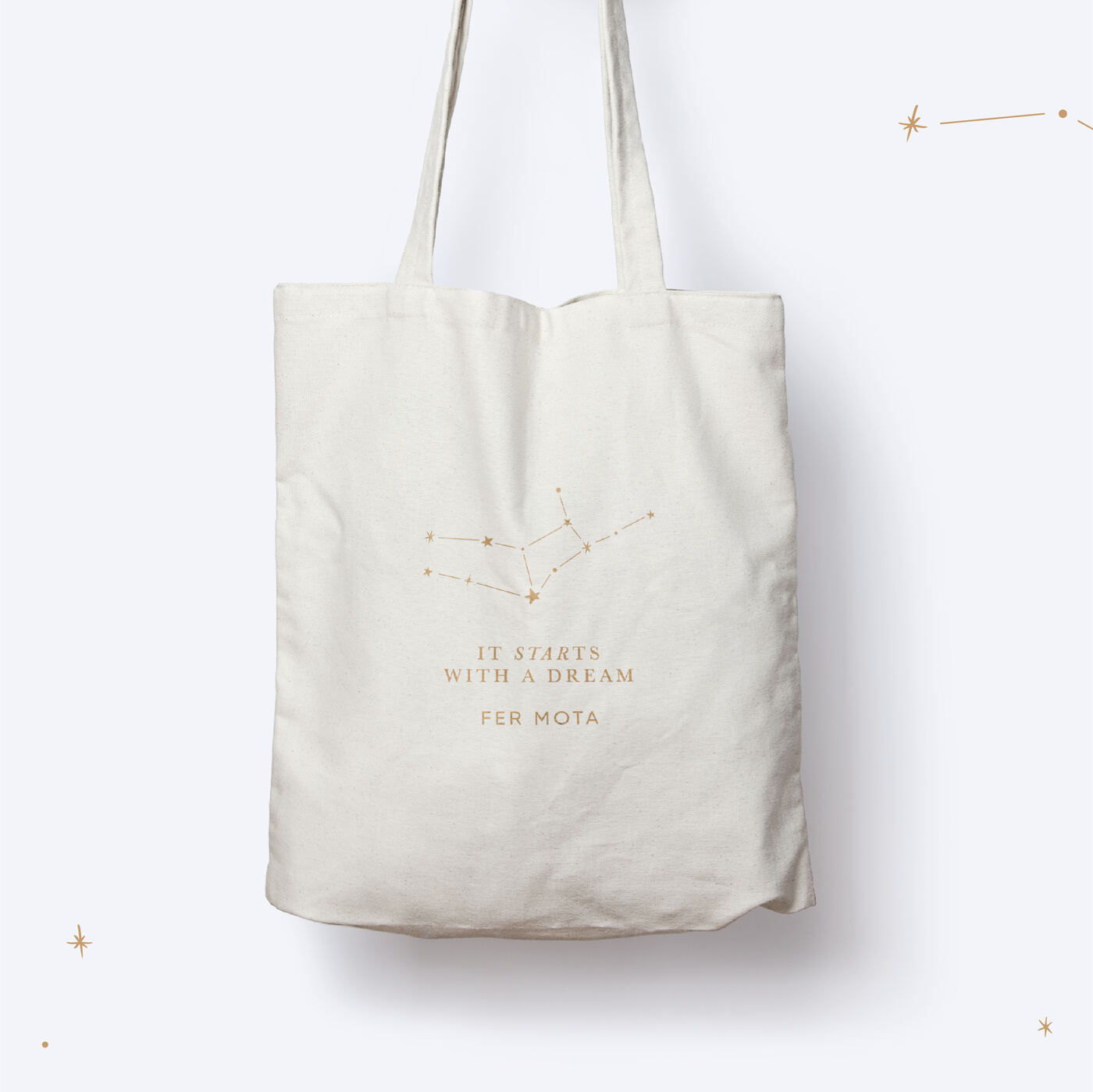 Tote bag de manta con constelación impresa