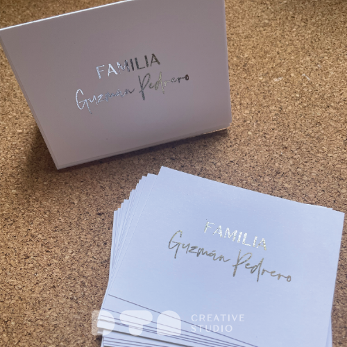 Tarjetas de agradecimiento en foil