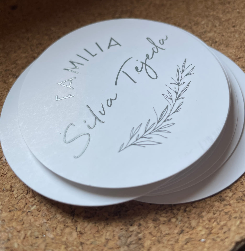 Tarjetas circulares serigrafía