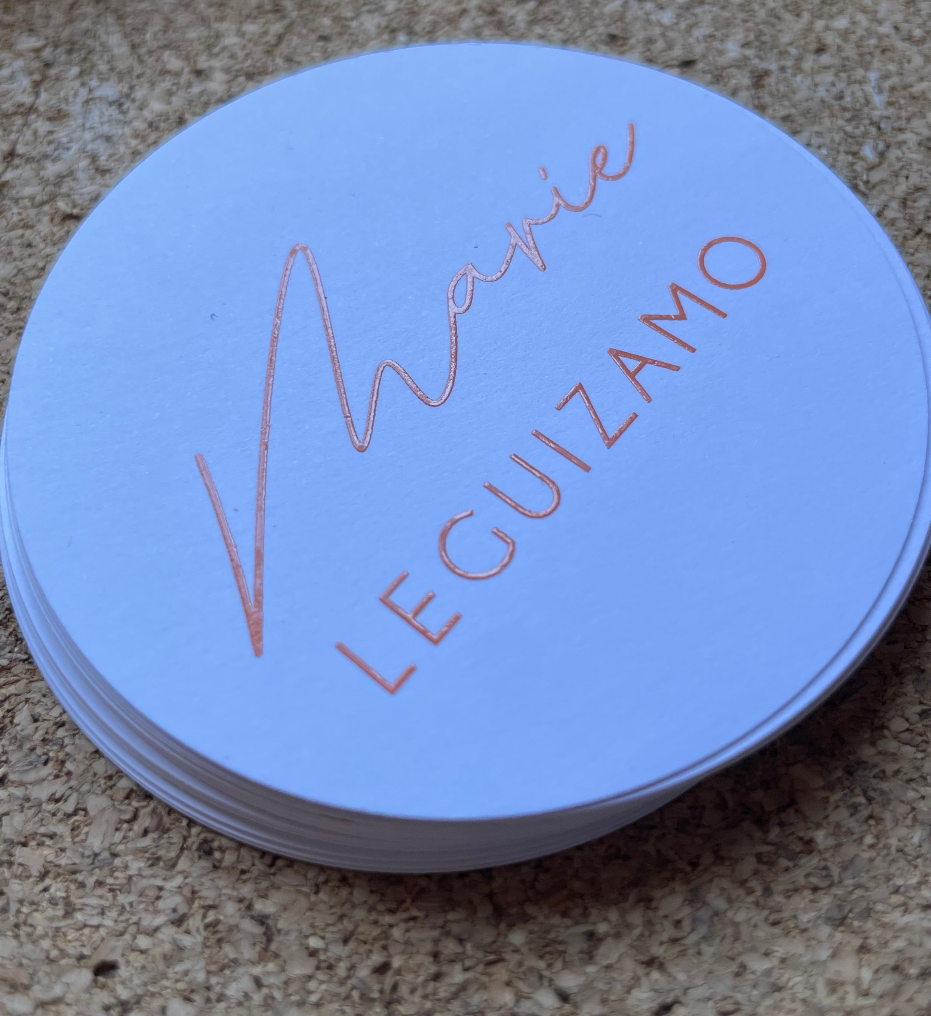 Tarjetas circulares serigrafía