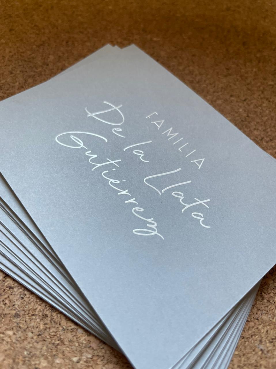 Tarjeta sencilla en serigrafía