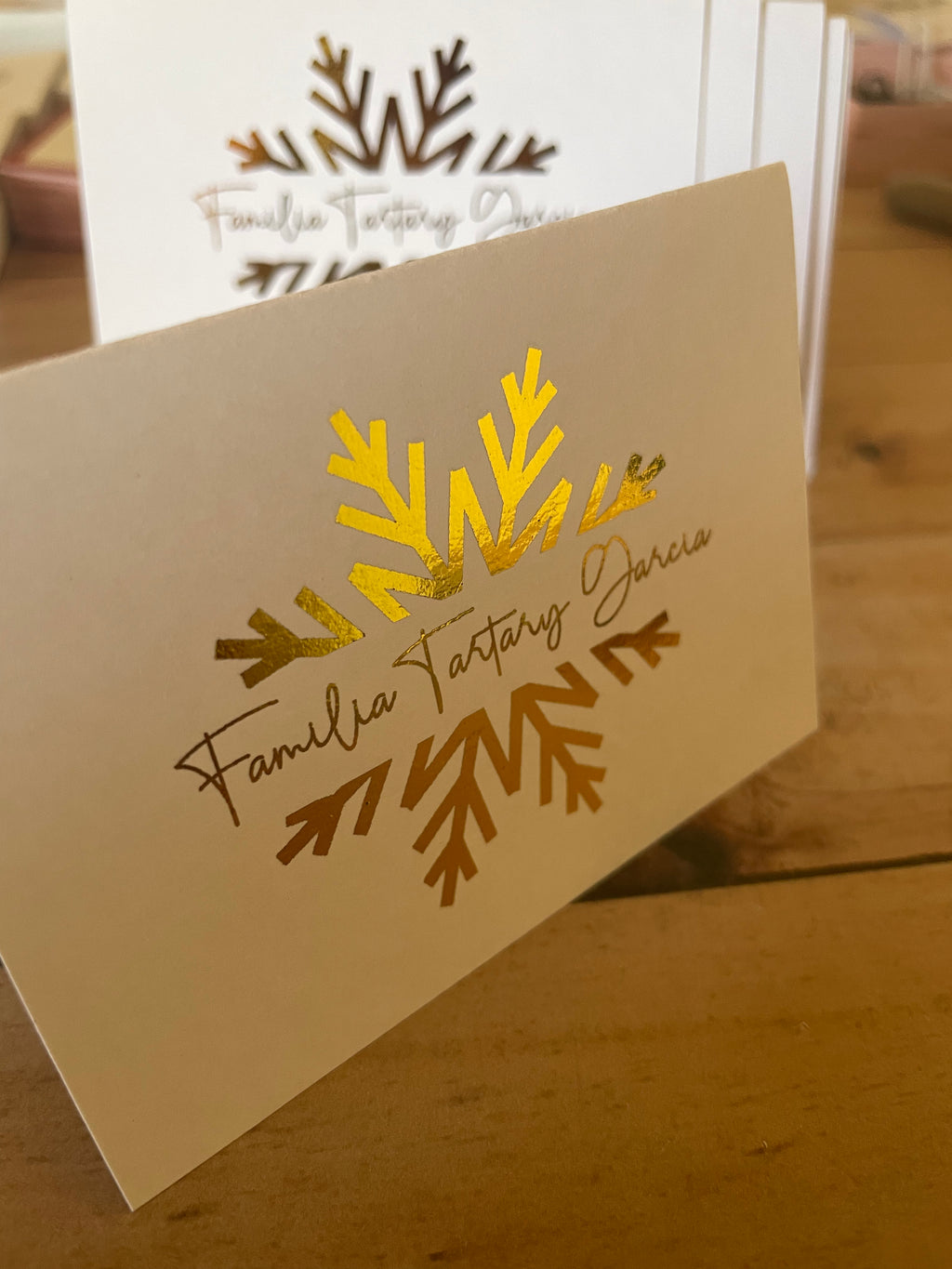 Tarjetas de agradecimiento en foil