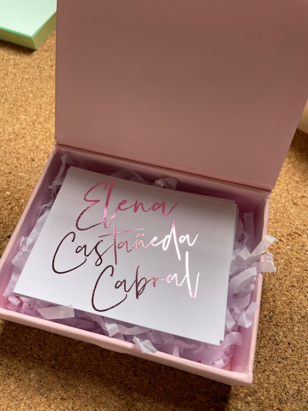 Tarjetas de agradecimiento en foil